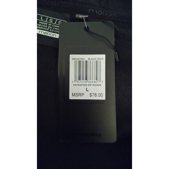 Motion Wear 1/4 Zip Black Hoodie Sweatshirt Men's Large - Picture 5 of 5